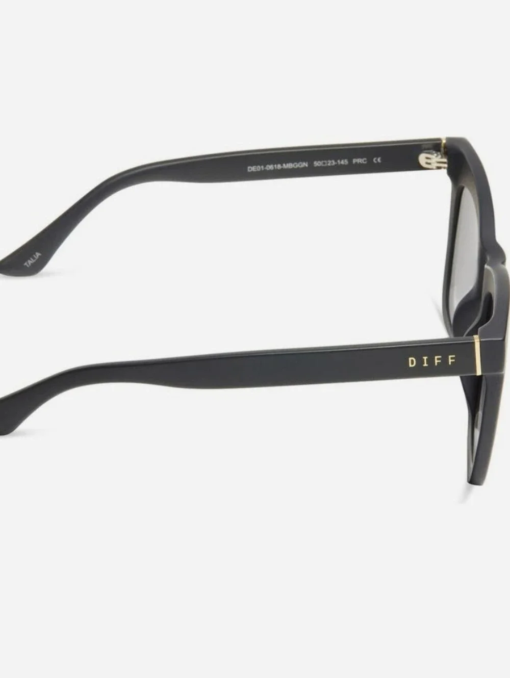 Diff Talia Black Oversized Square Sunglasses with Gradient Lenses